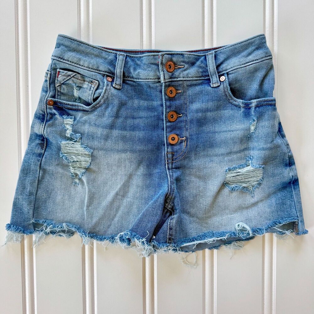 Distressed High Waist Light Wash Edgely Jean Shorts | Cool Girl Summer Denim